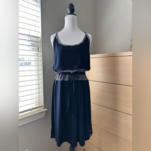 Converse Navy and White Striped Trim Pullover Hoodie